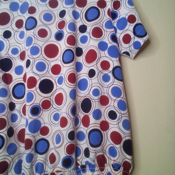 Alfred Dunner Blouse 12P 12 Petite Short Sleeve Button Up Elastic Waist Circles - Picture 16 of 16